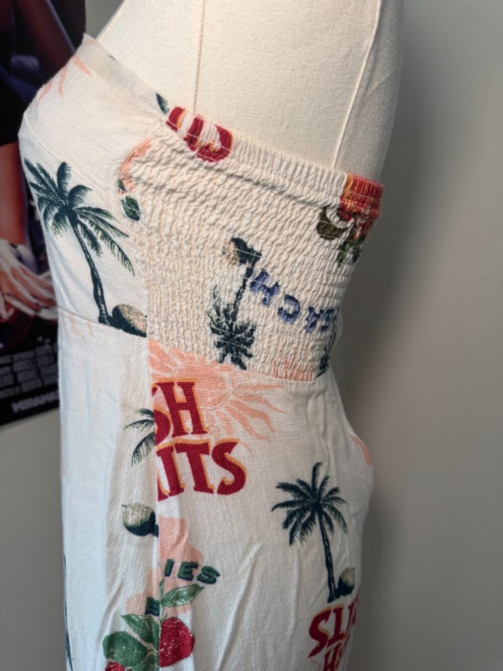 Paper Heart Midi Fresh Fruits Cream and Colorful Dress with Back Slit - Picture 12 of 13